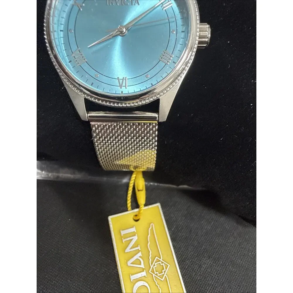 Invicta Celestial Women's 36mm Watch Silver Tone Mesh Band Blue Dial 48487 NEW